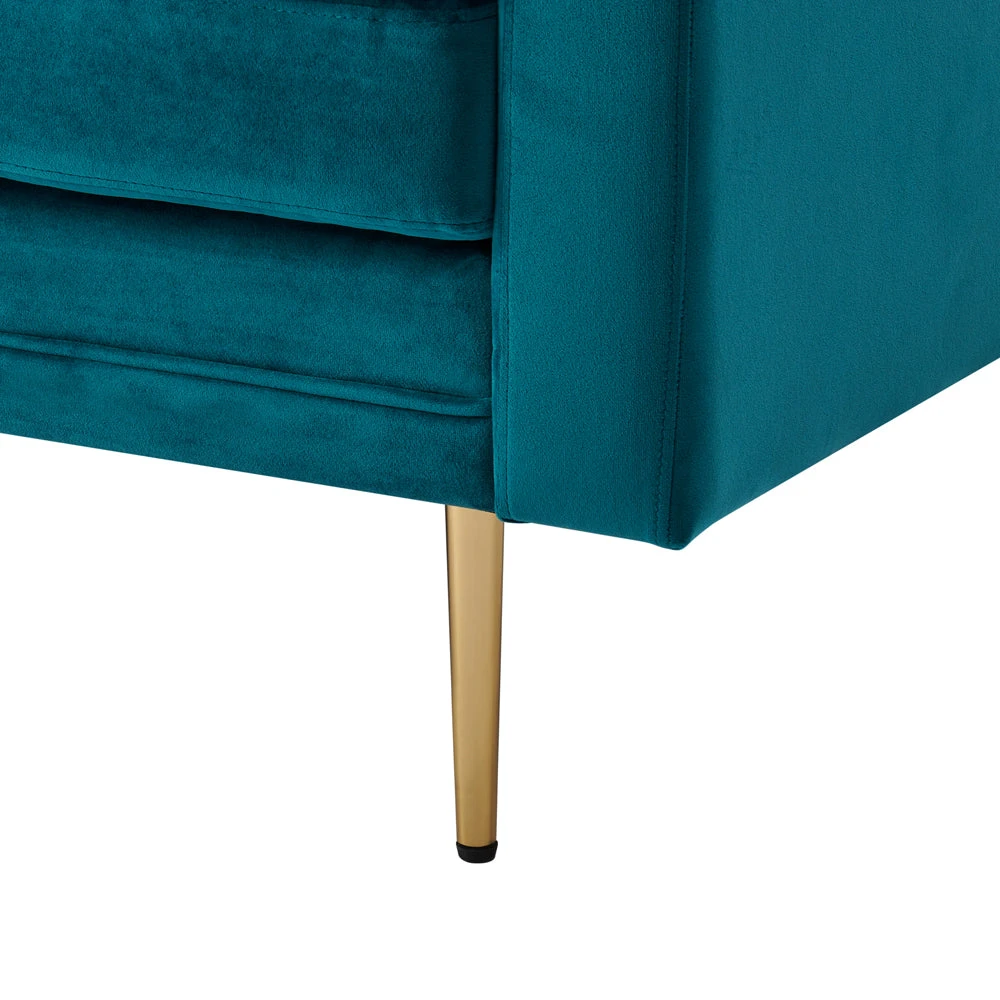 Pelham Teal Blue Velvet Fabric Sofa 11 Pelham Teal Blue Velvet Fabric Sofa - Image 11