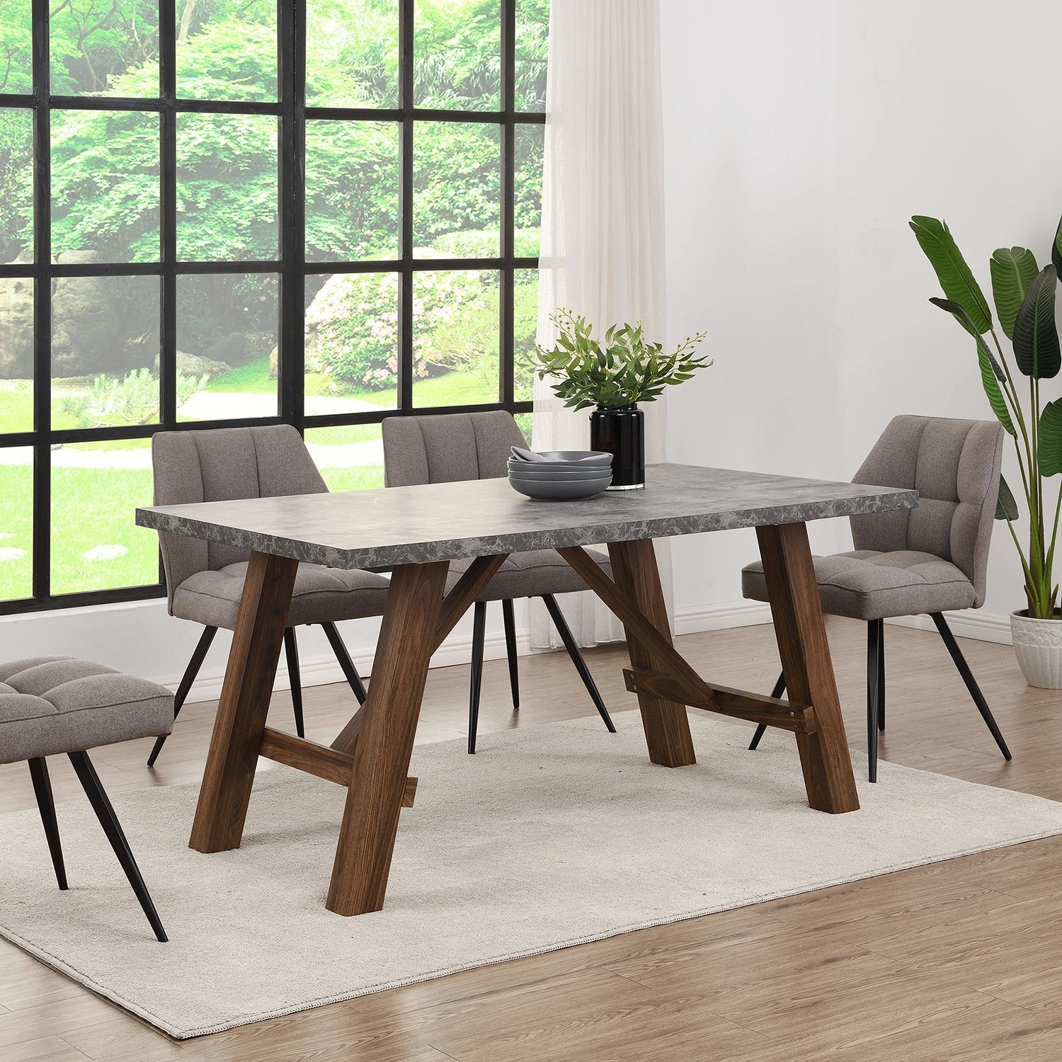 Lambeth Concrete Effect 150cm Dining Table 1 Lambeth Concrete Effect 150cm Dining Table