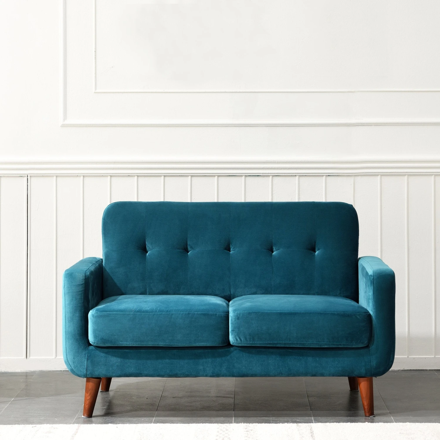 Clarence Sofa Range In Teal Blue Velvet 2 Clarence Sofa Range In Teal Blue Velvet - Image 2