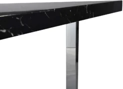 BIASCA 6-Seater High Gloss Marble Effect Dining Table With Silver Chrome Legs Black -Best Furniture Shop 615uyKQbUxL. AC SL1500