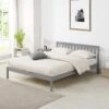Linnelle Solid Wood Bed Frame In Grey