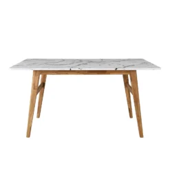 ASCONA White Marble Effect 6-Seater Dining Table With Solid Oak Legs -Best Furniture Shop 715CklpXPVL. SL1500