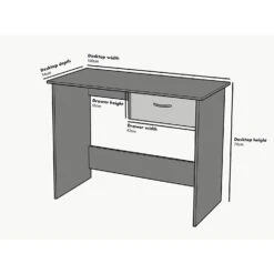 Cherry Tree Furniture MERV Computer Desk Home Office Desk With Drawer Beech Colour -Best Furniture Shop 71A7YSFdYXL. AC SL1500