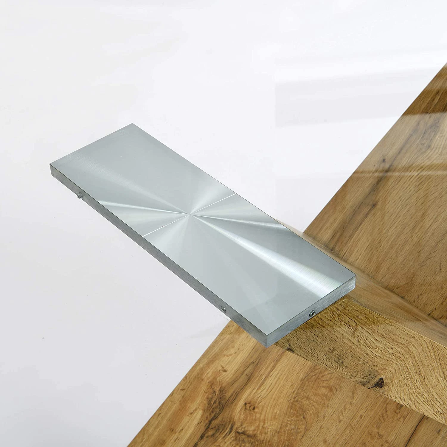 Orillia Oak Effect 160 Cm Dining Tablewith Clear Glass Top 6 Orillia Oak Effect 160 Cm Dining Tablewith Clear Glass Top - Image 6