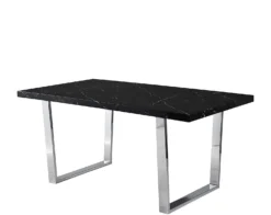 BIASCA 6-Seater High Gloss Marble Effect Dining Table With Silver Chrome Legs Black -Best Furniture Shop 71QZAnuh2HL. AC SL1500