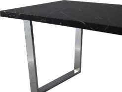 BIASCA 6-Seater High Gloss Marble Effect Dining Table With Silver Chrome Legs Black -Best Furniture Shop 71vl30JcKTL. AC SL1500