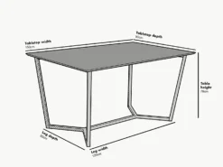 SIERRE 6 Seater Dark Oak Dining Table With Geometric Metal Legs -Best Furniture Shop 71vpCiLU cL. AC SL1500