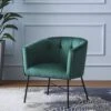 Aurelie Tub Chair In Emerald Green Velvet