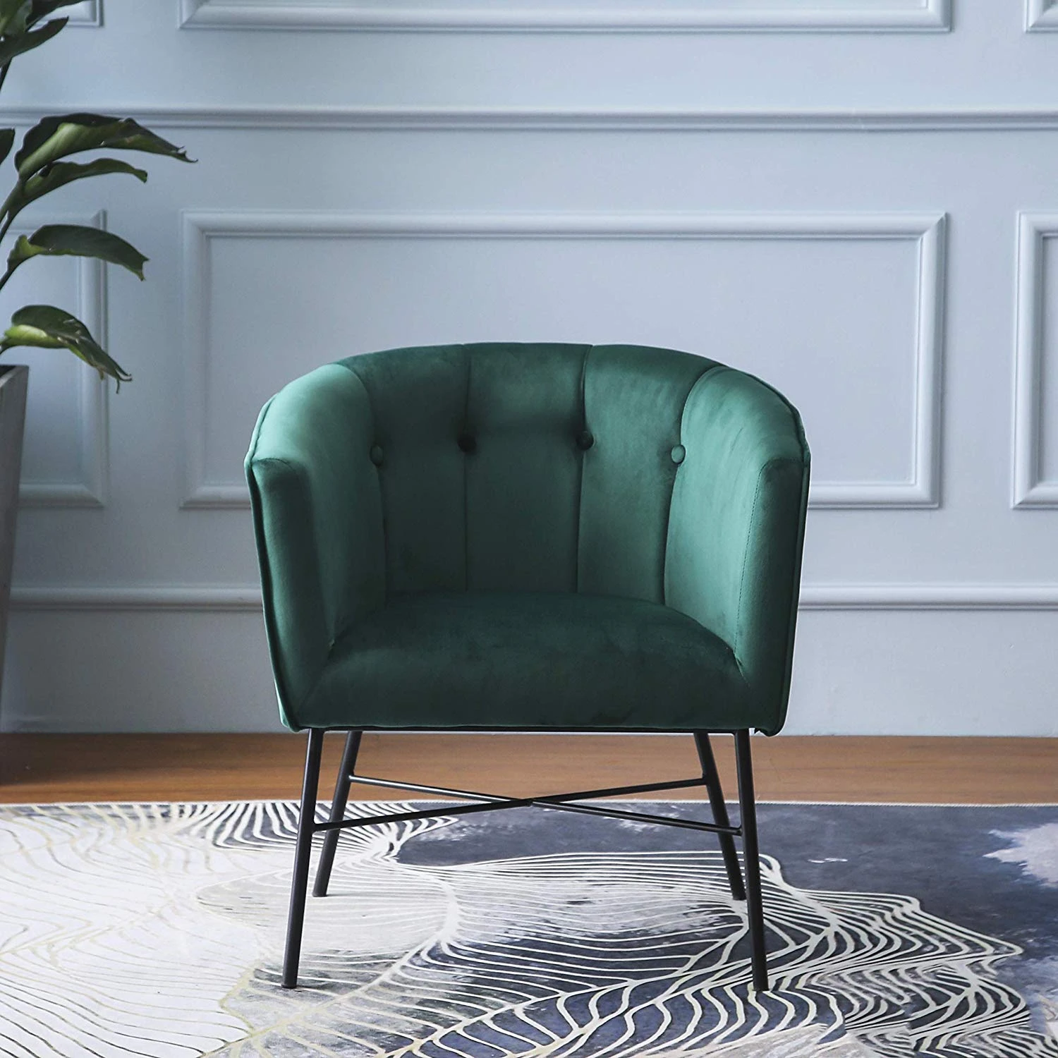 Aurelie Tub Chair In Emerald Green Velvet 2 Aurelie Tub Chair In Emerald Green Velvet - Image 2