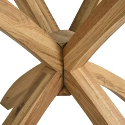 Lugano 110cm Round Glass Top Solid Oak Legs Dining Table -Best Furniture Shop 81yHJefT7nL. SL1500