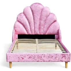 Cherry Tree Furniture ARIEL Pink Crushed Velvet Upholstered Kid's Princess Bed With Scalloped Headboard -Best Furniture Shop 91tkDZyeHdL. AC SL1500