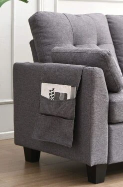 Brunswick Large 4-Seater Storage Chaise Sofa In Dark Grey -Best Furniture Shop 91wniEux7wL. AC SL1500