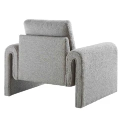 Hampstead Grey Boucle Curved Armchair -Best Furniture Shop ACH 2161 GREY BOUCLE WB4
