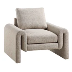 Hampstead Taupe Boucle Curved Armchair 13 Hampstead Taupe Boucle Curved Armchair -Best Furniture Shop ACH 2161 TAUPE BOUCLE WB1