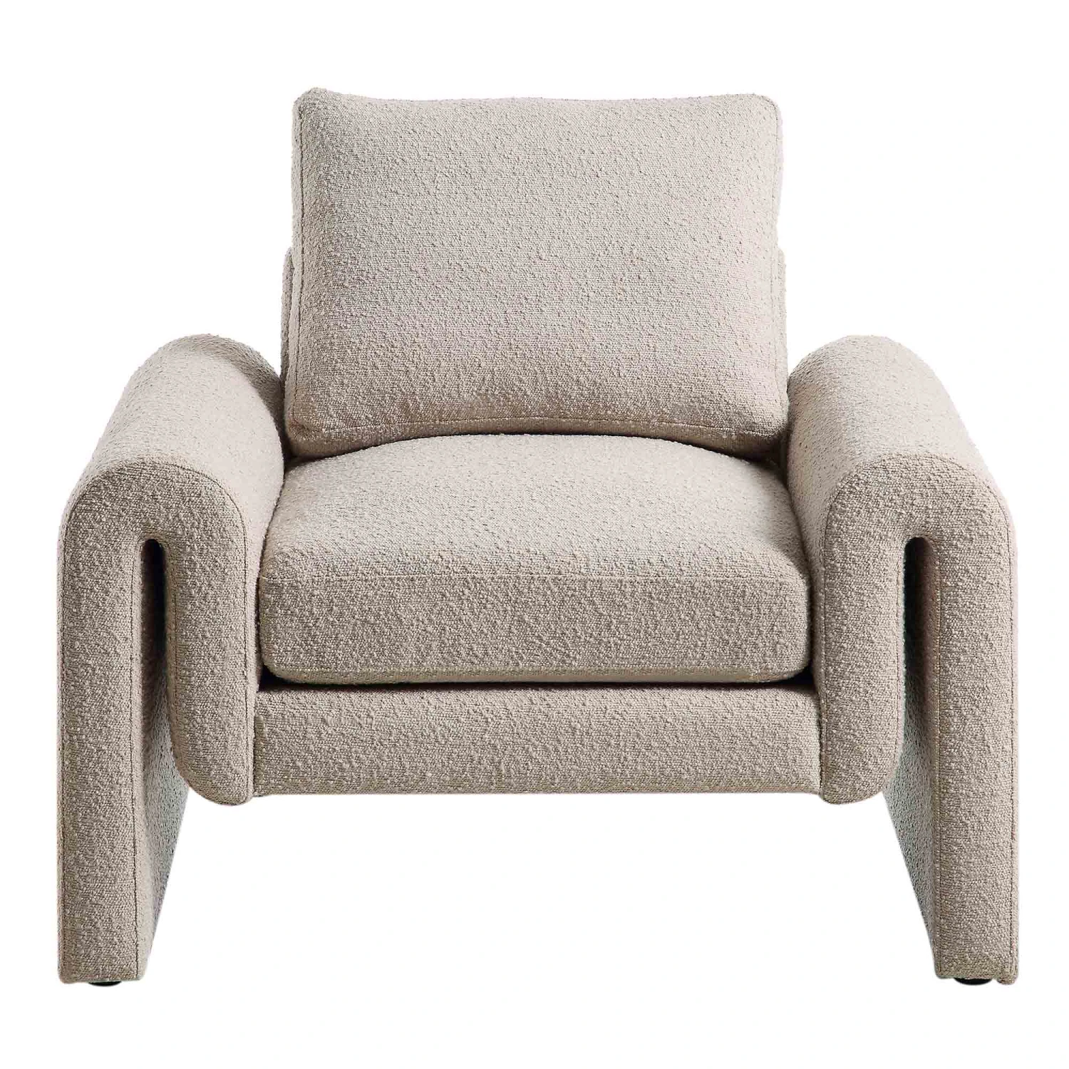 Hampstead Taupe Boucle Curved Armchair 5 Hampstead Taupe Boucle Curved Armchair - Image 5