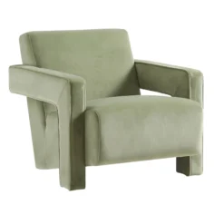 Brompton Sculptural Armchair, Lichen Velvet -Best Furniture Shop ACH 2173 LICHEN VEL WB2