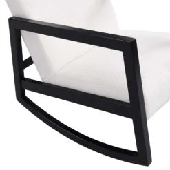 Fyne Ecru Boucle Rocking Armchair, Black Frame -Best Furniture Shop ACH 38 ECRU BLACK detail2