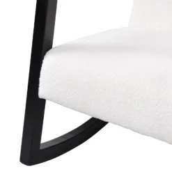 Fyne Ecru Boucle Rocking Armchair, Black Frame -Best Furniture Shop ACH 38 ECRU BLACK detail3