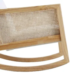 Fyne Ecru Boucle Rocking Armchair With Rattan Armrests -Best Furniture Shop ACH 40 ECRU NAT detail4