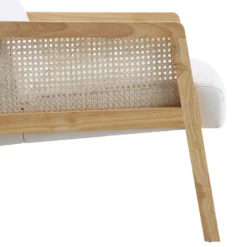 Fyne Beige Fabric Natural Frame Rattan Armchair -Best Furniture Shop ACH 608 BEIGEFAB NAT detail4