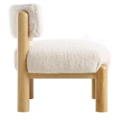 Okja Ecru Sherpa Faux Shearling Accent Chair -Best Furniture Shop ACH 728 WHITE SHERPA WB3