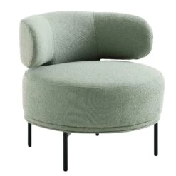 Penn Sage Green Boucle Wing Back Accent Chair -Best Furniture Shop ACH 750 GREEN BOUCLE WB2