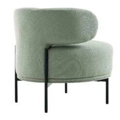 Penn Sage Green Boucle Wing Back Accent Chair -Best Furniture Shop ACH 750 GREEN BOUCLE WB4