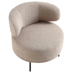 Penn Taupe Boucle Wing Back Accent Chair -Best Furniture Shop ACH 750 TAUPE BOUCLE WB3