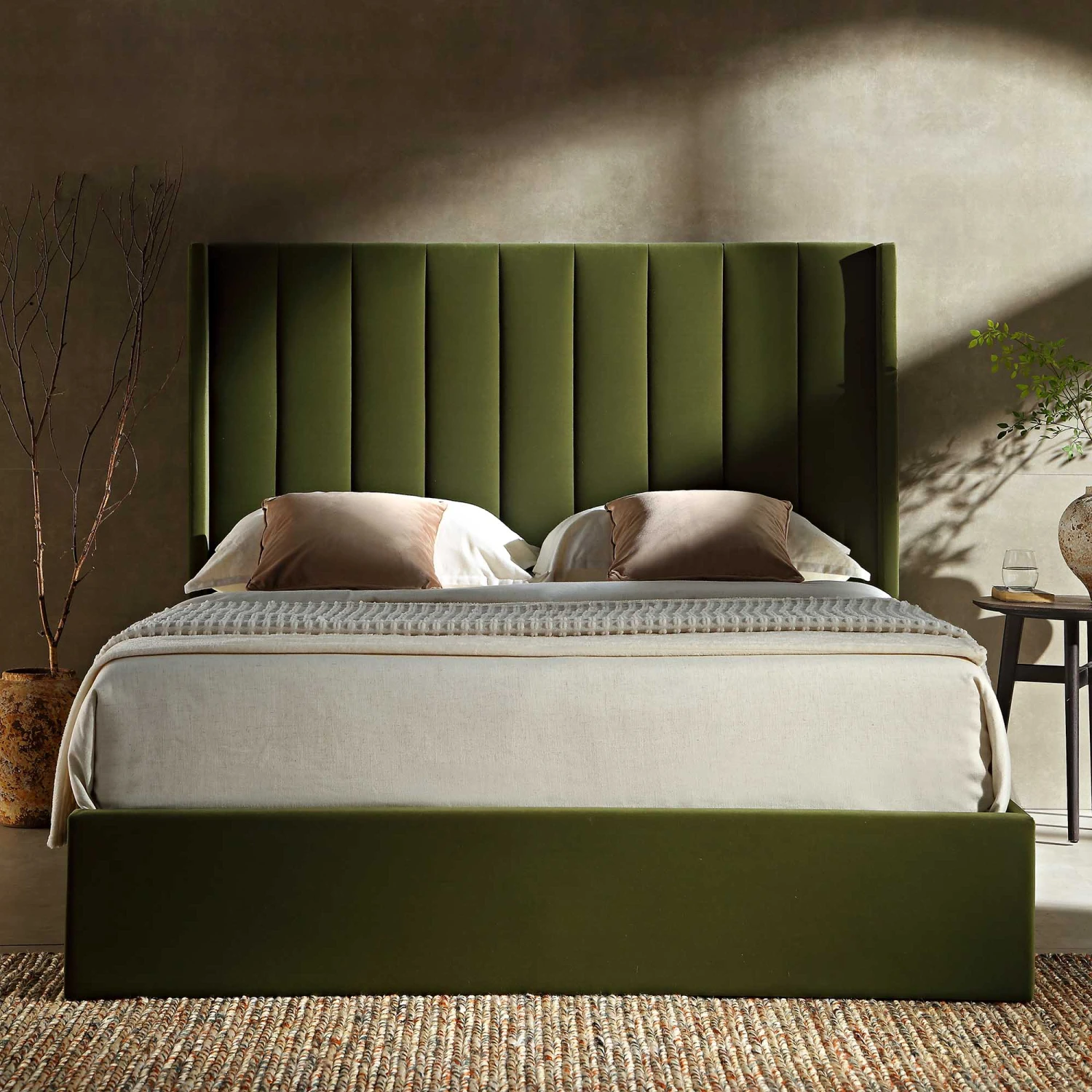 Wilton Moss Green Velvet Ottoman Storage Bed 2 Wilton Moss Green Velvet Ottoman Storage Bed - Image 2