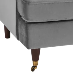 Brigette 2-Seater Grey Velvet Sofa With Antique Brass Castor Legs -Best Furniture Shop AYSF 010 GREY VEL detail3