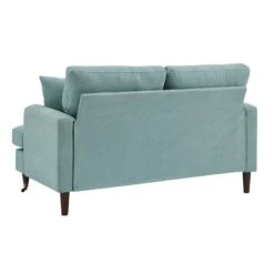 Brigette 2-Seater Mint Soft Brushed Sofa With Antique Brass Castor Legs -Best Furniture Shop AYSF 010 MINT VEL 2ST 3