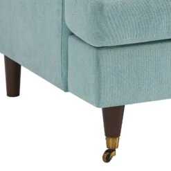 Brigette 2-Seater Mint Soft Brushed Sofa With Antique Brass Castor Legs -Best Furniture Shop AYSF 010 MINT VEL detail3