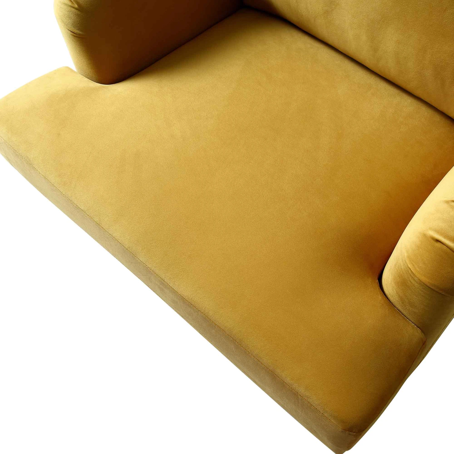 Brigette Mustard Velvet Armchair With Antique Brass Castor Legs 9 Brigette Mustard Velvet Armchair With Antique Brass Castor Legs - Image 9