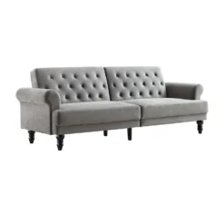 Hanney 3-Seater Chesterfield Sofabed In Grey Velvet 22 Hanney 3-Seater Chesterfield Sofabed In Grey Velvet -Best Furniture Shop AYSF 011 GREY VEL WB2