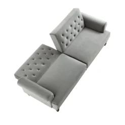 Hanney 3-Seater Chesterfield Sofabed In Grey Velvet 27 Hanney 3-Seater Chesterfield Sofabed In Grey Velvet -Best Furniture Shop AYSF 011 GREY VEL WB4