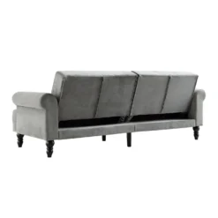 Hanney 3-Seater Chesterfield Sofabed In Grey Velvet 30 Hanney 3-Seater Chesterfield Sofabed In Grey Velvet -Best Furniture Shop AYSF 011 GREY VEL WB6