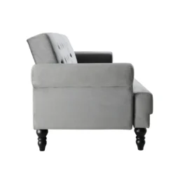 Hanney 3-Seater Chesterfield Sofabed In Grey Velvet 29 Hanney 3-Seater Chesterfield Sofabed In Grey Velvet -Best Furniture Shop AYSF 011 GREY VEL WB8