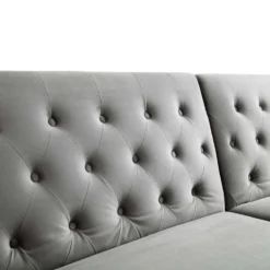 Hanney 3-Seater Chesterfield Sofabed In Grey Velvet 32 Hanney 3-Seater Chesterfield Sofabed In Grey Velvet -Best Furniture Shop AYSF 011 GREY VEL detail2