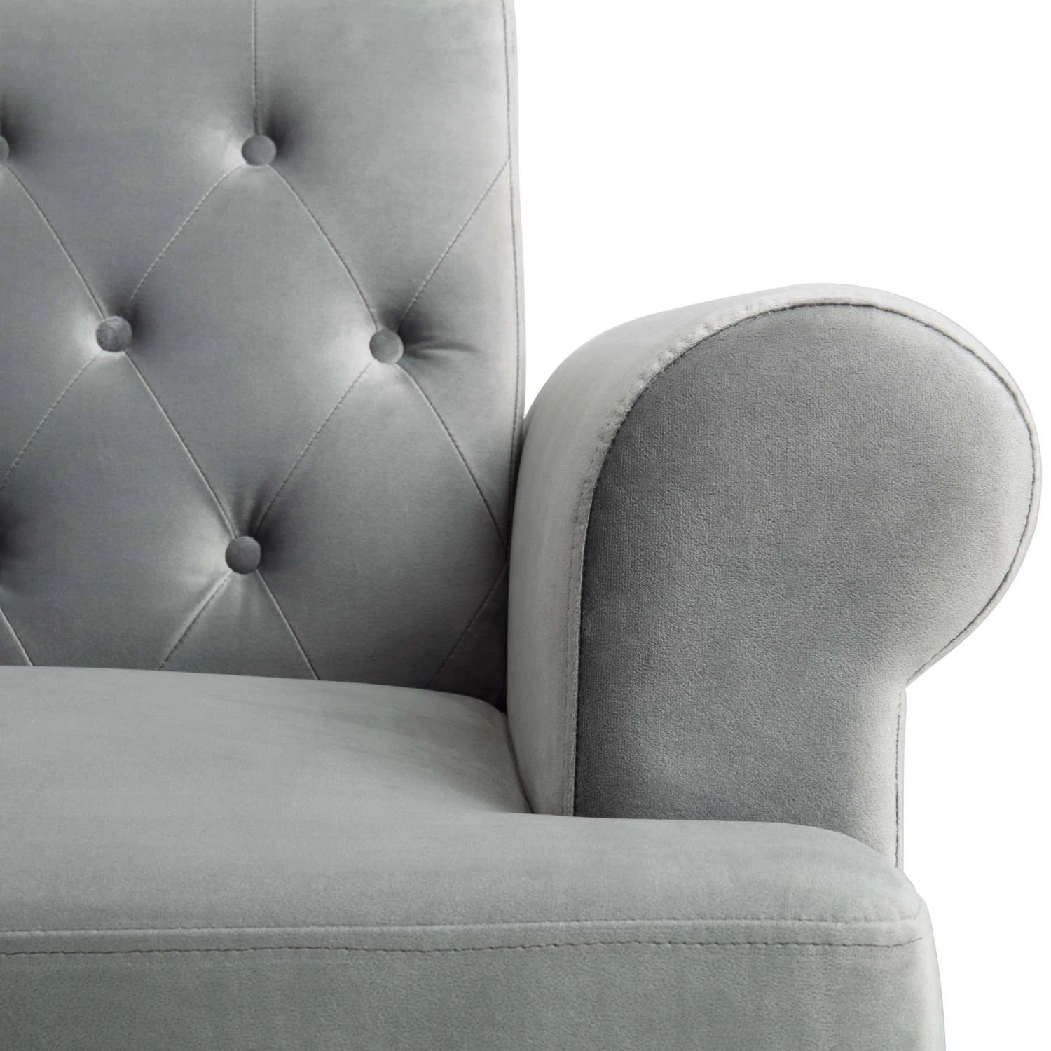 Hanney 3-Seater Chesterfield Sofabed In Grey Velvet 16 Hanney 3-Seater Chesterfield Sofabed In Grey Velvet - Image 16