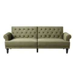 Hanney 3-Seater Chesterfield Sofabed In Moss Green Velvet -Best Furniture Shop AYSF 011 MOSSGREEN VEL WB1