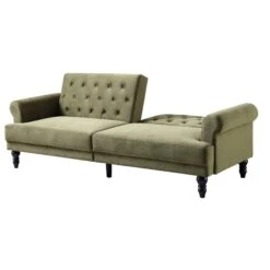 Hanney 3-Seater Chesterfield Sofabed In Moss Green Velvet -Best Furniture Shop AYSF 011 MOSSGREEN VEL WB3