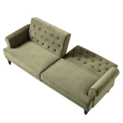 Hanney 3-Seater Chesterfield Sofabed In Moss Green Velvet -Best Furniture Shop AYSF 011 MOSSGREEN VEL WB4