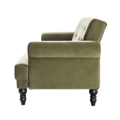 Hanney 3-Seater Chesterfield Sofabed In Moss Green Velvet -Best Furniture Shop AYSF 011 MOSSGREEN VEL WB7