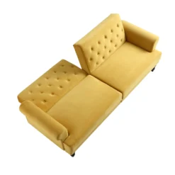 Hanney 3-Seater Chesterfield Sofabed In Mustard Yellow Velvet -Best Furniture Shop AYSF 011 MUSTARD VEL WB4