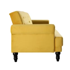 Hanney 3-Seater Chesterfield Sofabed In Mustard Yellow Velvet -Best Furniture Shop AYSF 011 MUSTARD VEL WB6