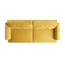 Hanney 3-Seater Chesterfield Sofabed In Mustard Yellow Velvet -Best Furniture Shop AYSF 011 MUSTARD VEL WB8