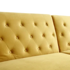 Hanney 3-Seater Chesterfield Sofabed In Mustard Yellow Velvet -Best Furniture Shop AYSF 011 MUSTARD VEL detail2