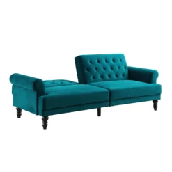 Hanney 3-Seater Chesterfield Sofabed In Teal Velvet -Best Furniture Shop AYSF 011 TEAL VEL WB3