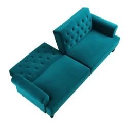 Hanney 3-Seater Chesterfield Sofabed In Teal Velvet -Best Furniture Shop AYSF 011 TEAL VEL WB4