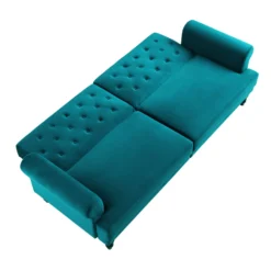Hanney 3-Seater Chesterfield Sofabed In Teal Velvet -Best Furniture Shop AYSF 011 TEAL VEL WB5